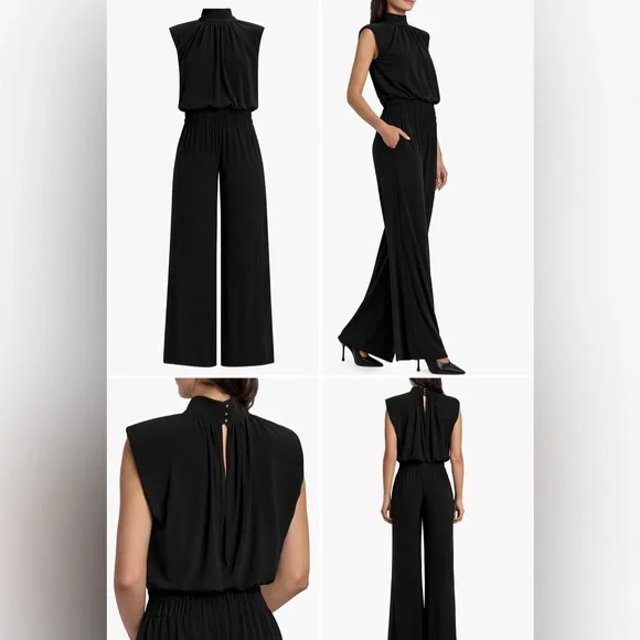 RAMY BROOK Dani Black Wide Leg Jumpsuit NWT Size S
